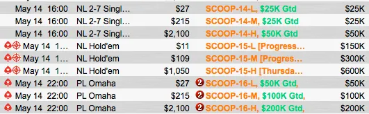 SCOOP 2015: Zagalo (k) e Wade (k) Deep no Evento #10 & Mais 103