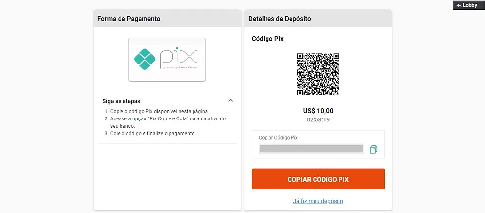 deposito partypoker pix