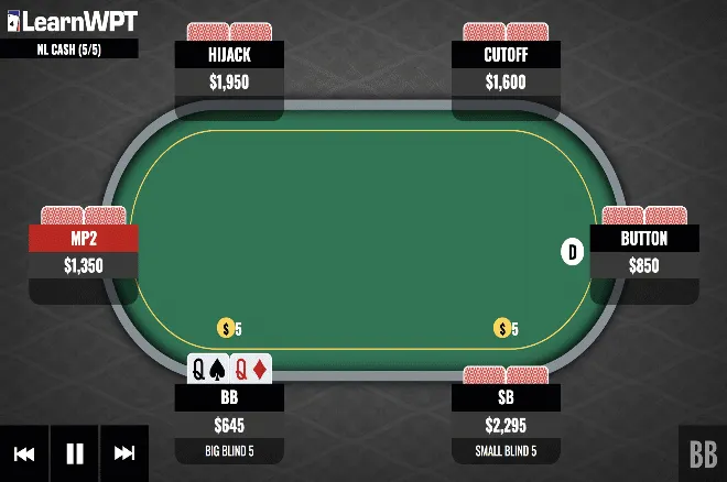Playing Pocket Queens on a Nine-High Flop