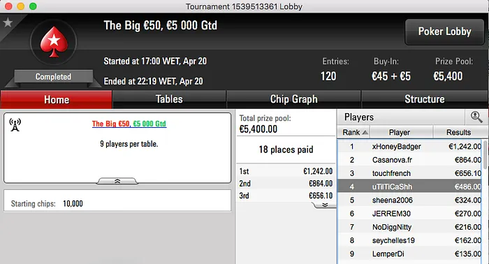 CLEMENTEBOMBA69 3º no Winning Poker OSS VI #33 (k) & Mais 104