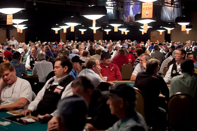 The massive field for the Seniors Event. John Bovin is our current chip leader with 113,000.