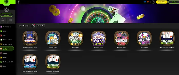 888casino Video Poker