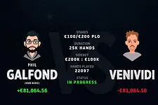 Phil Galfond has finally taken the lead in his match with "Venividi1993".