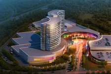 An artist's rendering of the planned-for casino in Taunton, Mass.