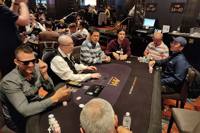 Javad Etaat (Seat 3) bursts the bubble in the Opening Event