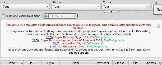 France - Espagne : Réunification effectuée sur PokerStars 101