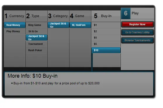 Torneios Jackpot Sit & Go no Full Tilt Poker 102