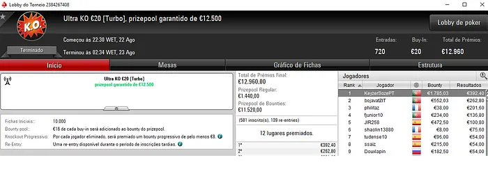 Poker Online: Sessão Recheada para dinis375, KeyzerSozePT e L.Motta84 102