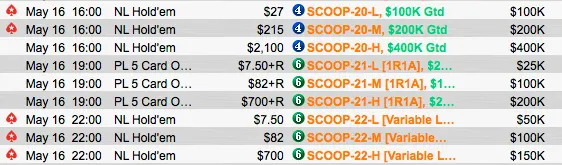 SCOOP 2015: RuiNF 2º no Evento #16 High (k); Naza 5º no #19 High e Nicoji 6º no #16... 104