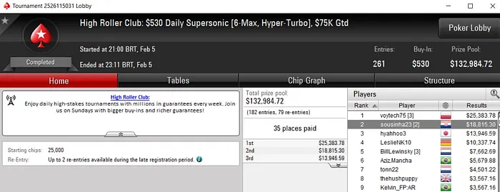 Lobby de poker da PokerStars