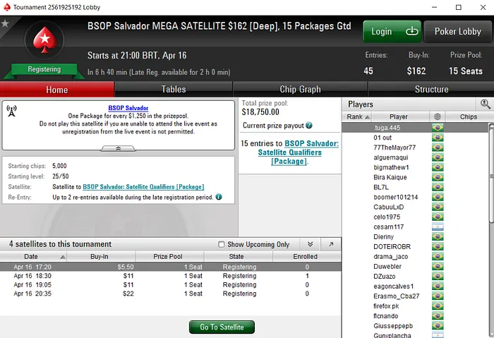 Mega Satélite com 15 pacotes garantidos para o BSOP Salvador