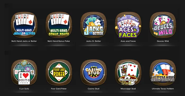 Video Poker Games at 888casino