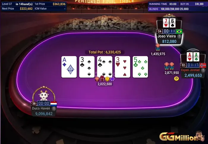 Mão final João Vieira GGMillion$