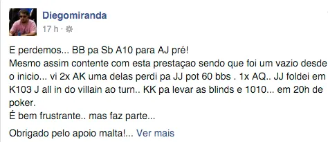 Alfaia, Diogo Miranda e Giovani ITM no Main Event BSOP Millions 101