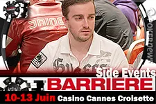Casino Croisette Barrière du Palais des Festivals (10-13 Juin 2010) Side Events : Antoine Saout remporte le 250€