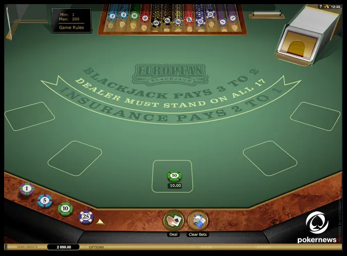 blackjack table