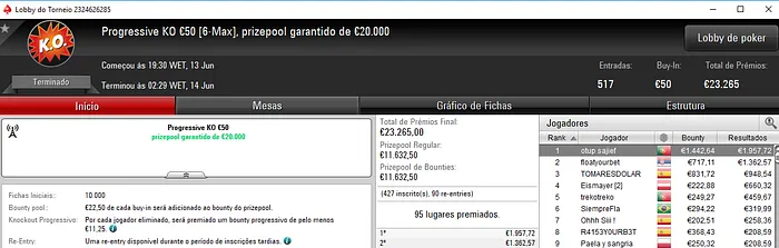 PokerStars.FRESPT: otup sajief Conquista Progressive KO €50 & Mais 101