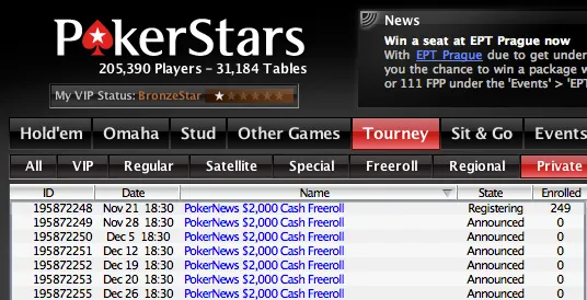 ,000 Cash Freerolls Exclusivos para Jogadores PokerNews 101