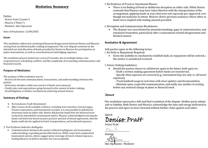 Mediation Settlement Reached in Maurice Hawkins Financial Dispute with Poker Backer 101