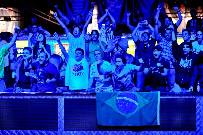 Brazilian supporters go nuts.