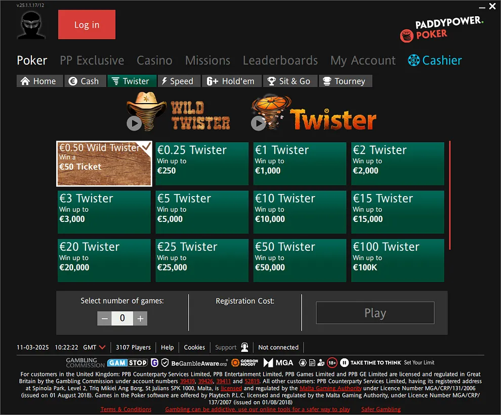 Paddy Power Poker Twisters