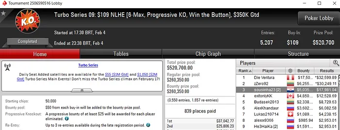 Lobby de poker da PokerStars