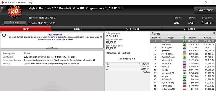Lobby de poker da PokerStars