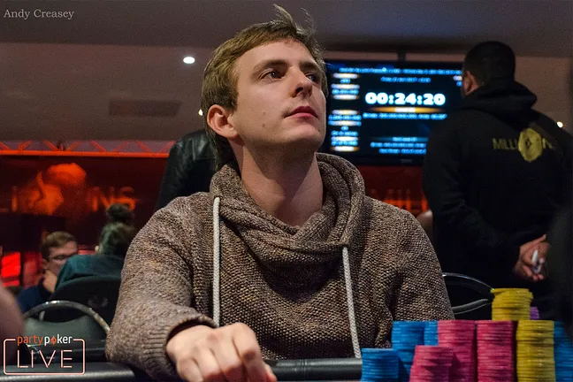 Moritz Dietrich holds the chiplead after Day 3 of the partypokerLIVE Millions Main Event