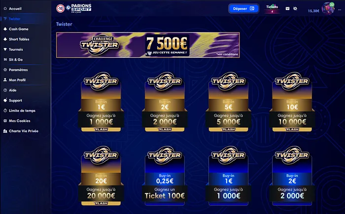 Nouvelle interface Parions Sport Poker