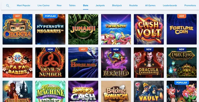FanDuel Casino screenshot of slot games