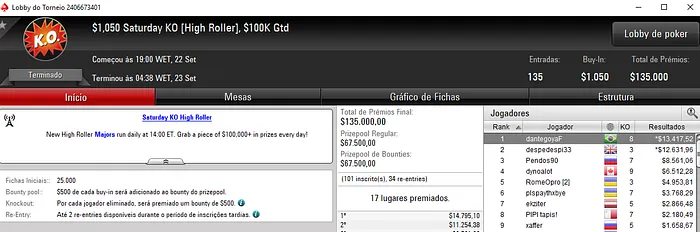 Dante Goya Crava o Saturday KO High Roller do PokerStars & Mais 101