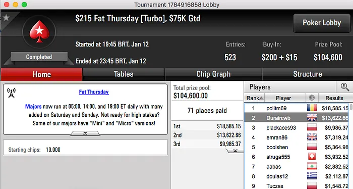 charlie580, Durair Netto e KtheKing Brilham no PokerStars 102