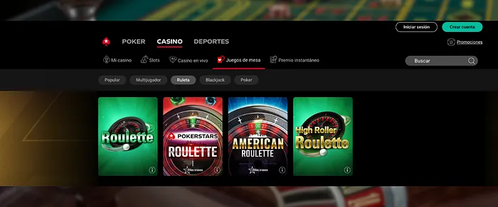 Ruleta en PokerStars Casino