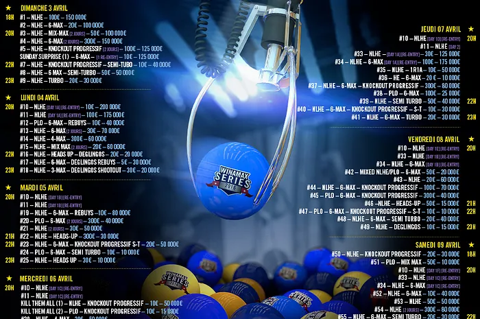 Le calendrier complet des Winamax Series XV 0001