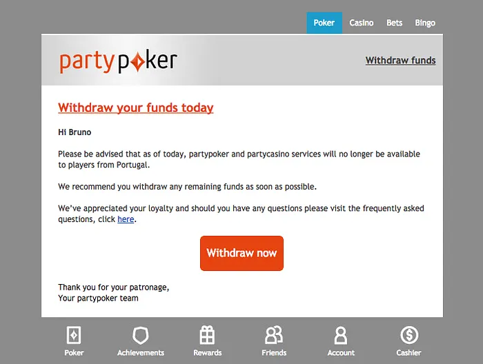 Partypoker e Partycasino Cessam Hoje a sua Actividade em Portugal 101