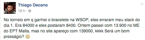 Ariel Bahia e Decano no Dia 2 Main Event EPT Malta 101