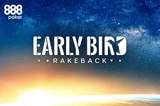 Promoção Early Bird Rakeback da 888poker