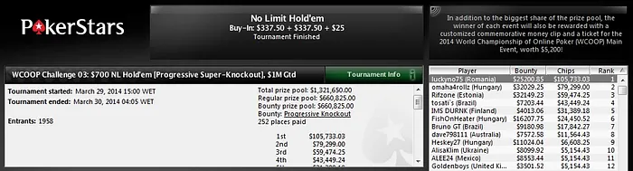 Dupla Brasuca na Mesa Final do WCOOP Challenge 3 101