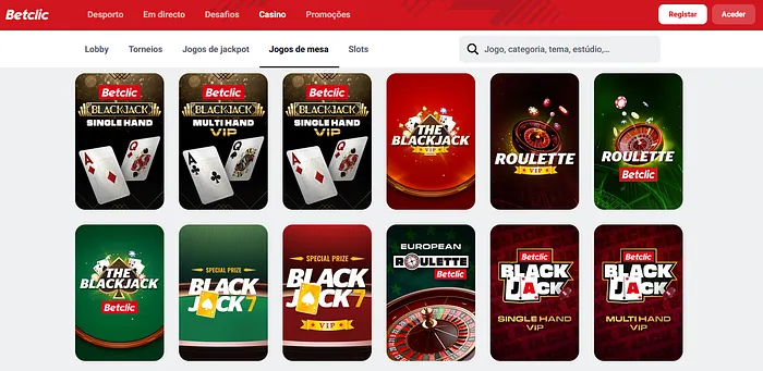 Blackjack dinheiro real Betclic Casino Portugal