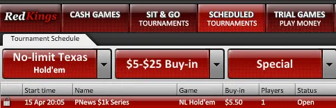 Hoje às 20:05 PokerNews k Added Series na RedKings Poker 101