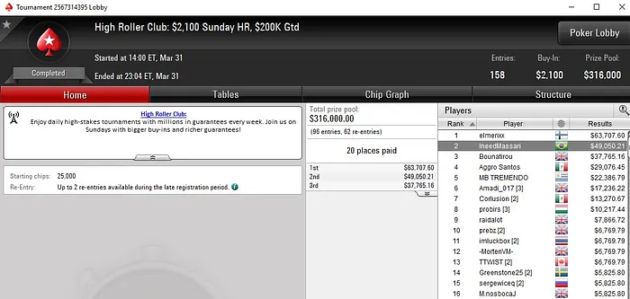 Lobby de poker do PokerStars