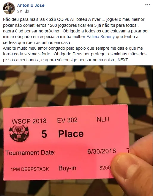 António Mota Quinto no 0 Daily Deepstack para ,800 101