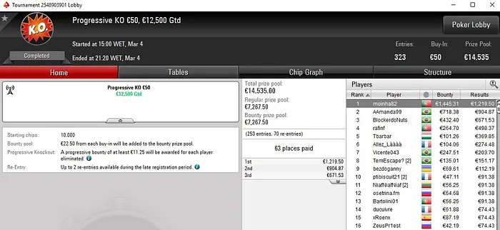 Lobby de poker da PokerStars