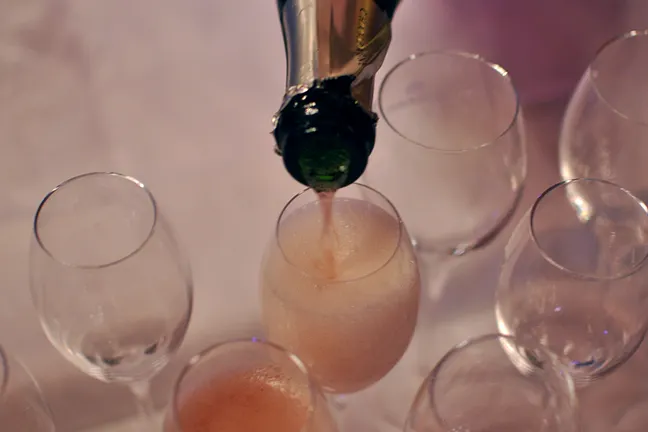 During the dinner break, the WPT Royal Flush Girls popped some bubbly. Yum.