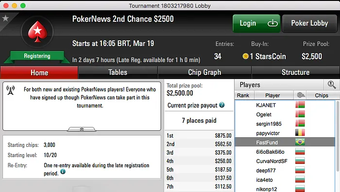 PokerNews Freebuy 2nd Chance ,500 em Jogo a 19 de Março 101