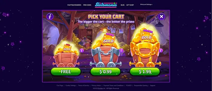 Slotomanina Gold Carts and Gold Pieces