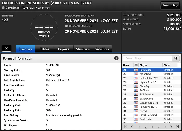 End Boss PA Main Event