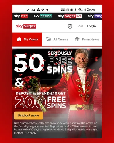 Sky Vegas Mobile Promotions