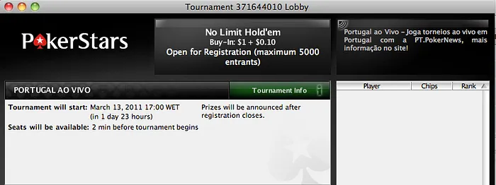 Portugal ao Vivo Etapa II de Março às 17:00 na PokerStars 102