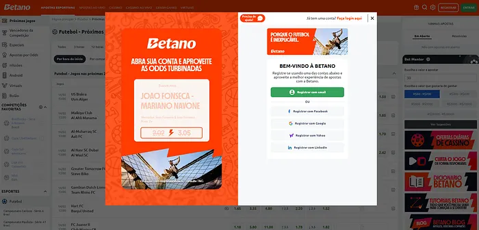 Cadastro Apostas Esportivas Betano